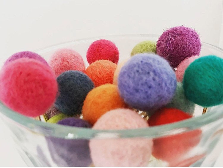 Pinks/Reds Wool Pom Paper Clip