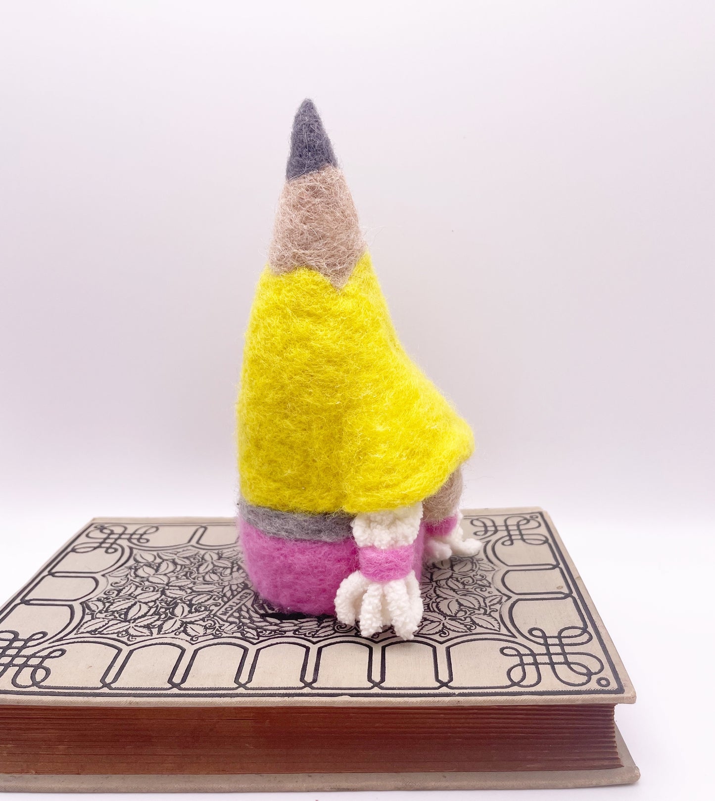 Penny the Pencil Gnome Needle Felted Figure