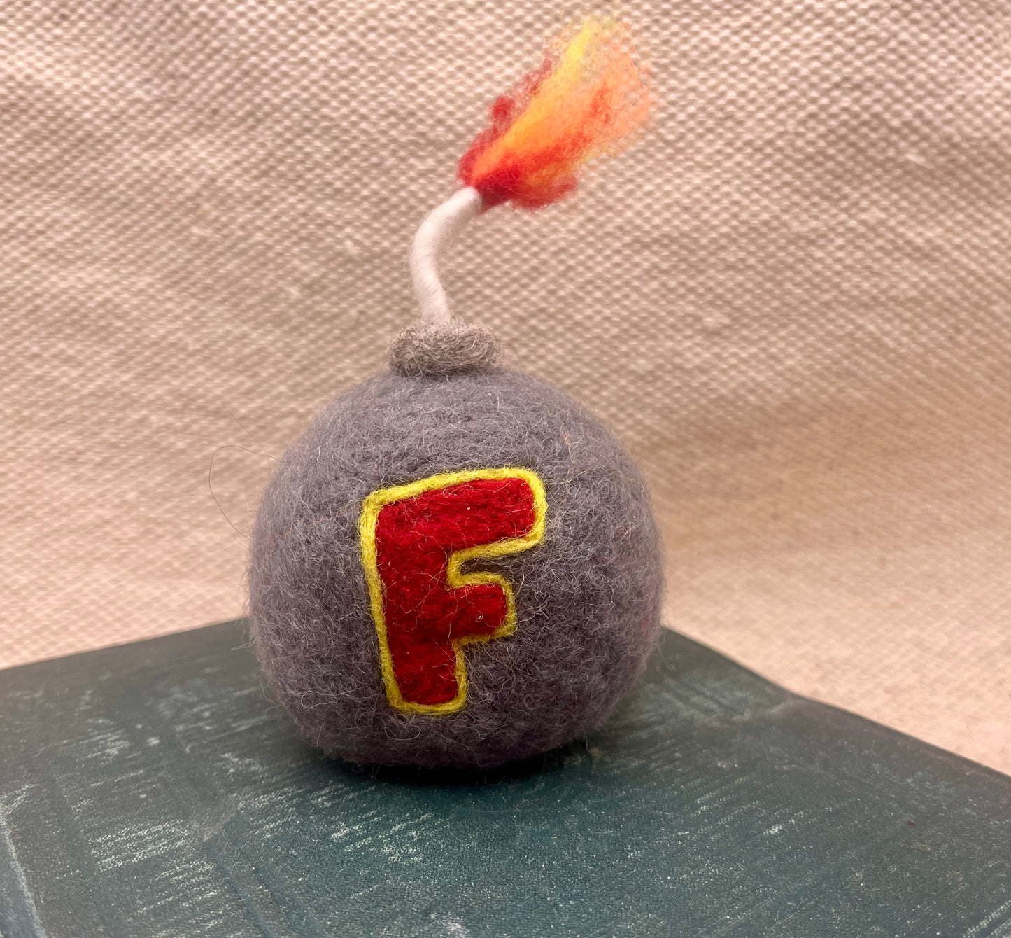 F Bomb needle felted figure, gag gift, desk accessory