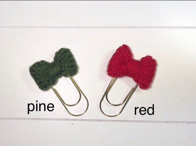 Fall & Winter Knit Bow Paper Clip