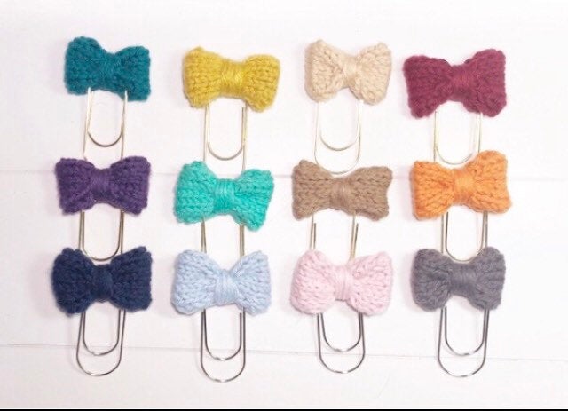 Fall & Winter Knit Bow Paper Clip