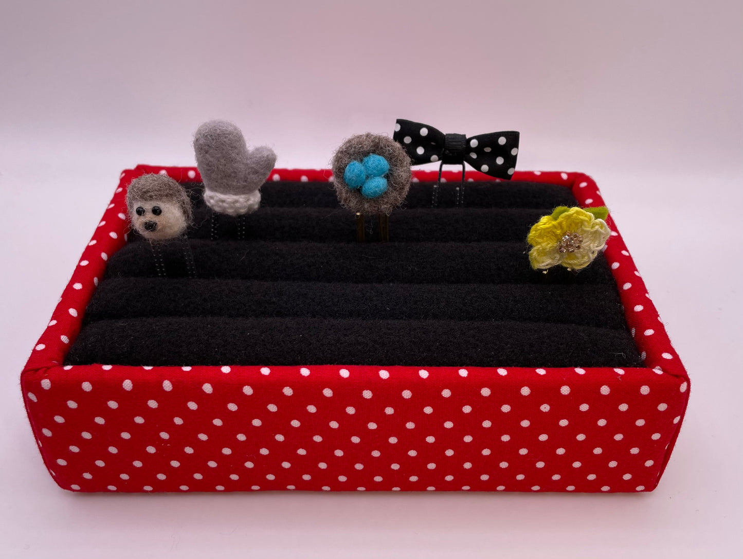 Red Polka Dot Clip Collector Storage - The Woolly Planner