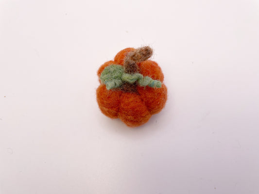 Tiny Wool Pumpkin Needle Felted Figure