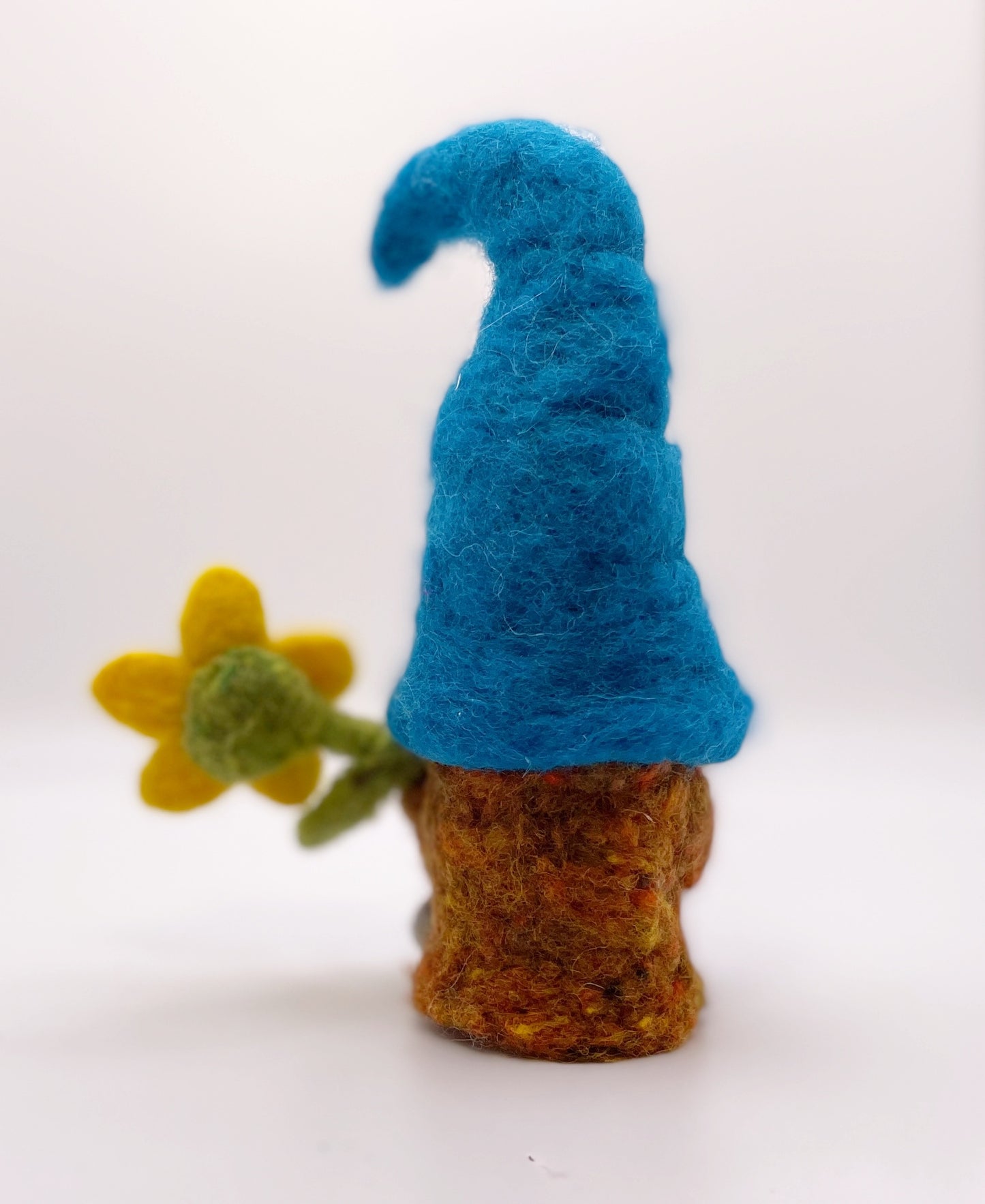 Sunflower Gnome Needle Felted Figure